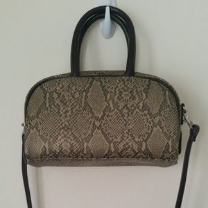 Fossil sneak skin cross body bag top leathe handle